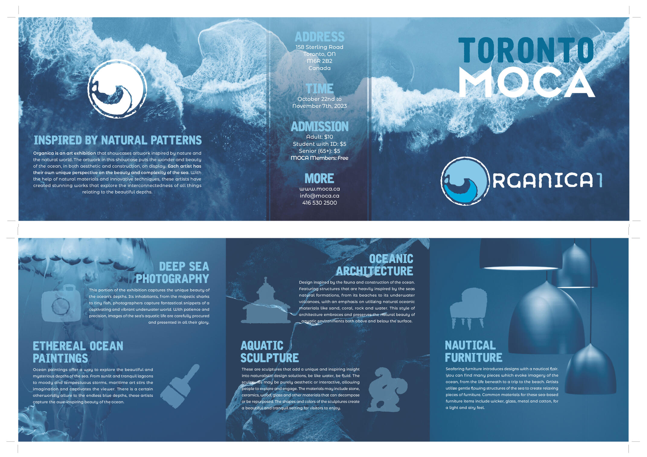 The front and back layout of the Organica1 Brochure